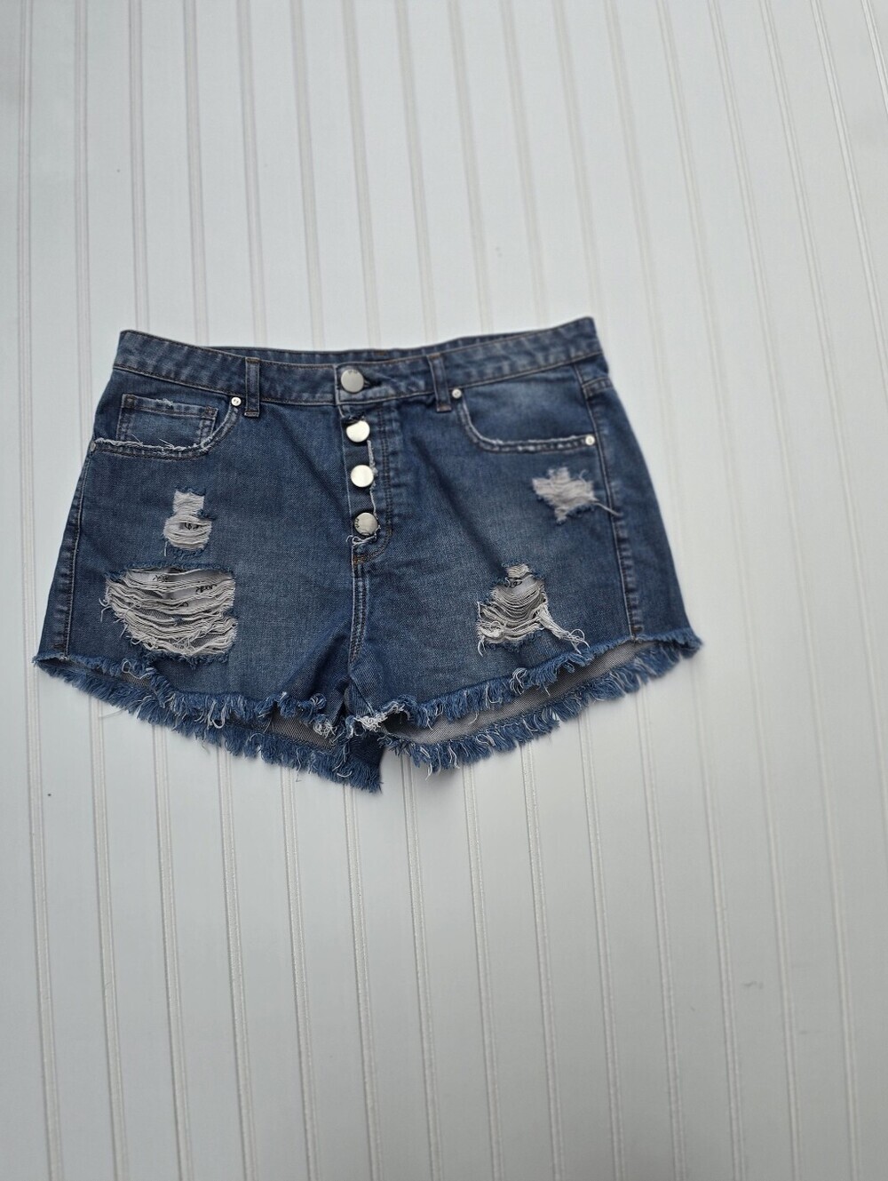 Bo.Bô Bourgeois Bohême Distressed Button Fly Denim Shorts - Size 42 (US 10/12)